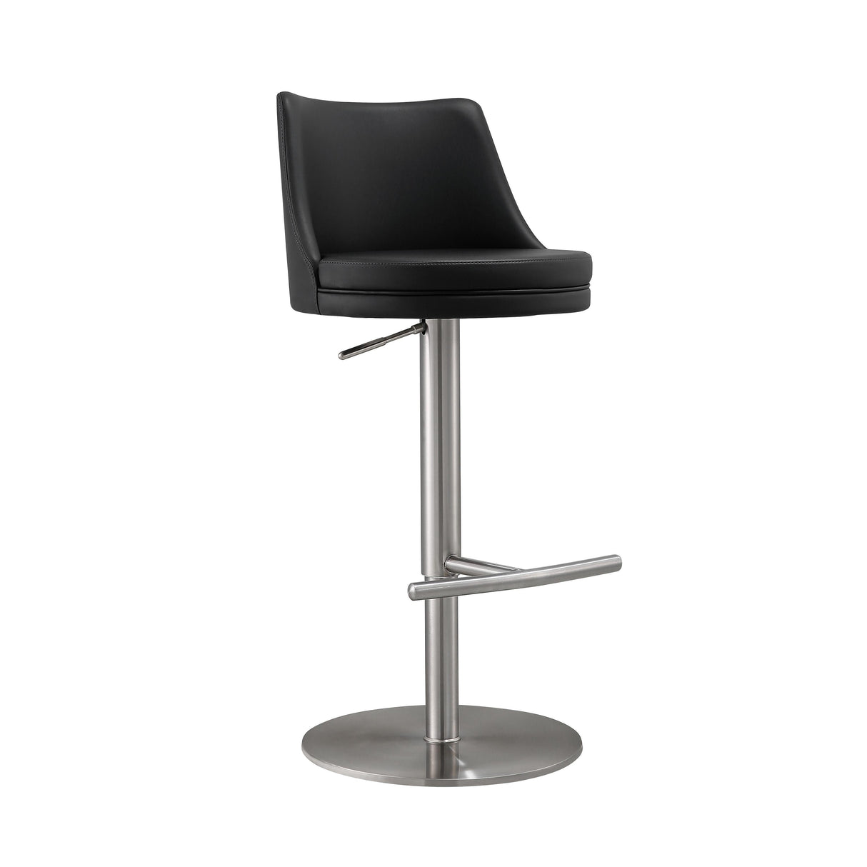 Reagan Black and Silver Adjustable Stool