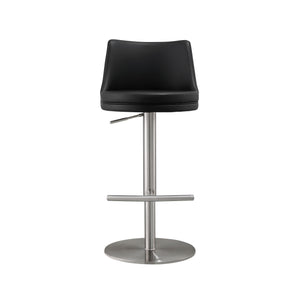 Reagan Black and Silver Adjustable Stool