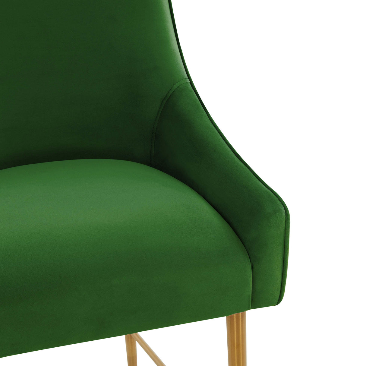 Beatrix Green Velvet Counter Stool - Gold Legs