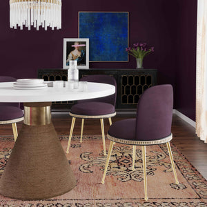 Harley Eggplant Velvet Dining Chair