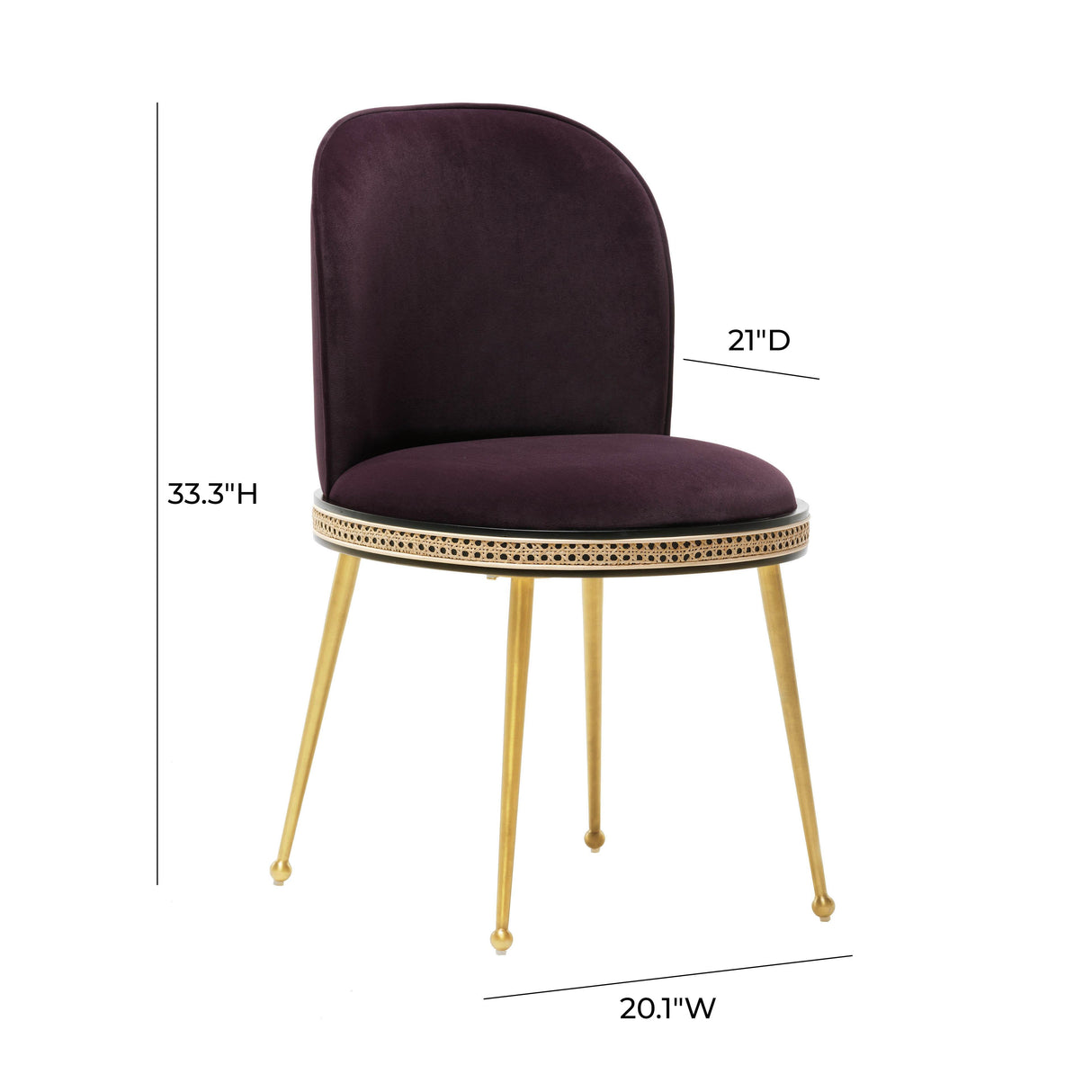 Harley Eggplant Velvet Dining Chair