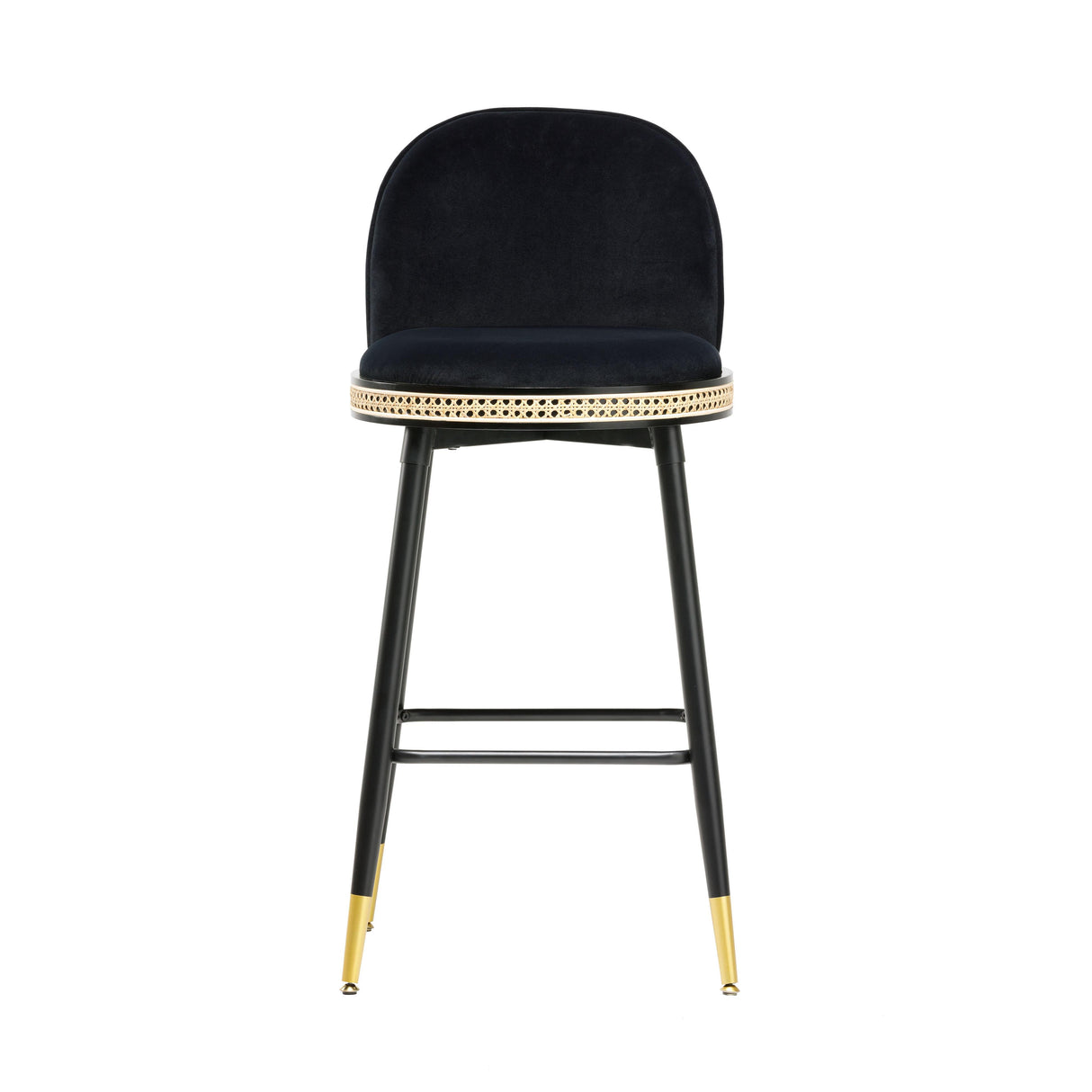 Harley Black Velvet Bar Stool