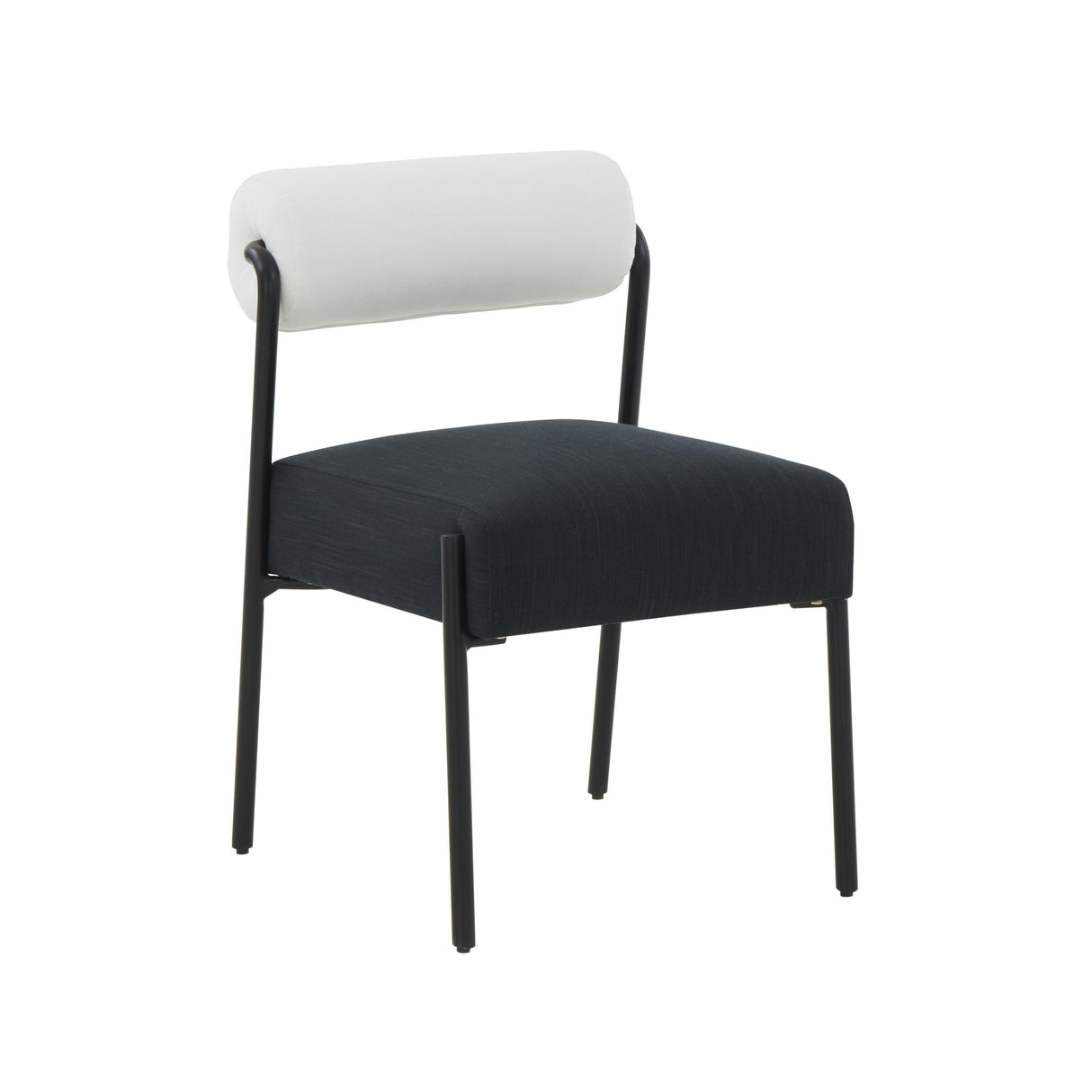 Jolene Cream and Black Performance Linen Dining Chair