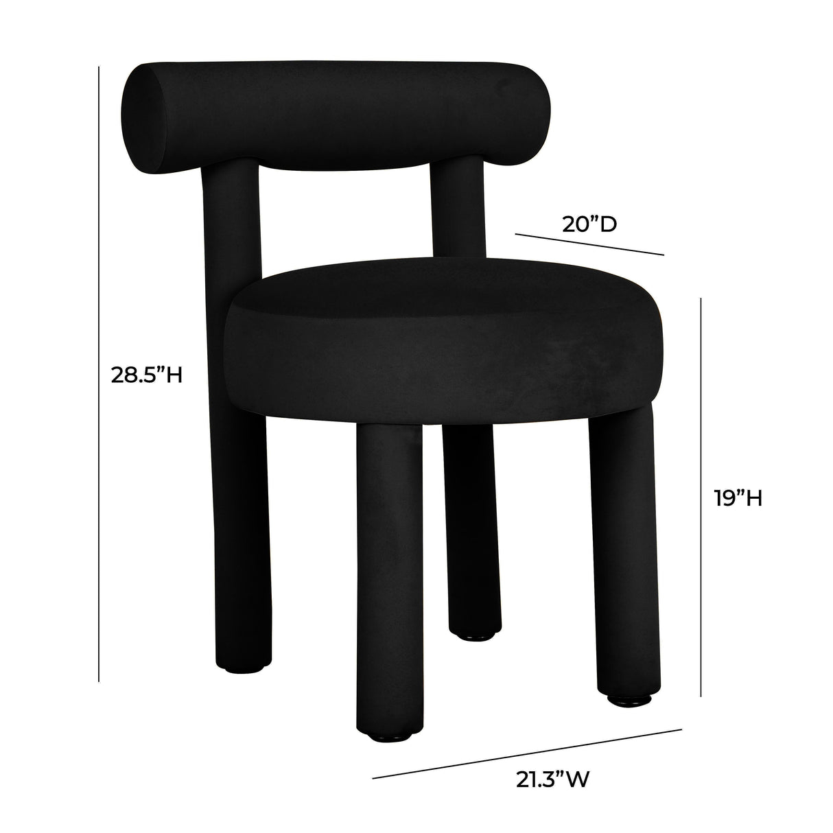 Carmel Black Velvet Dining Chair