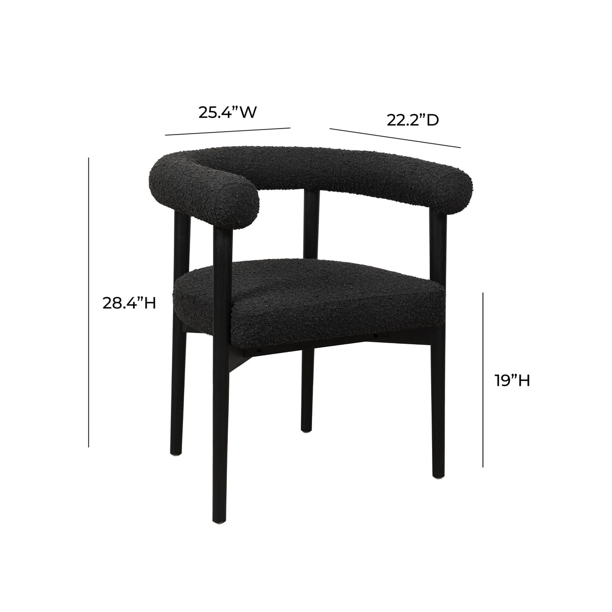 Spara Black Performance Boucle Dining Chair