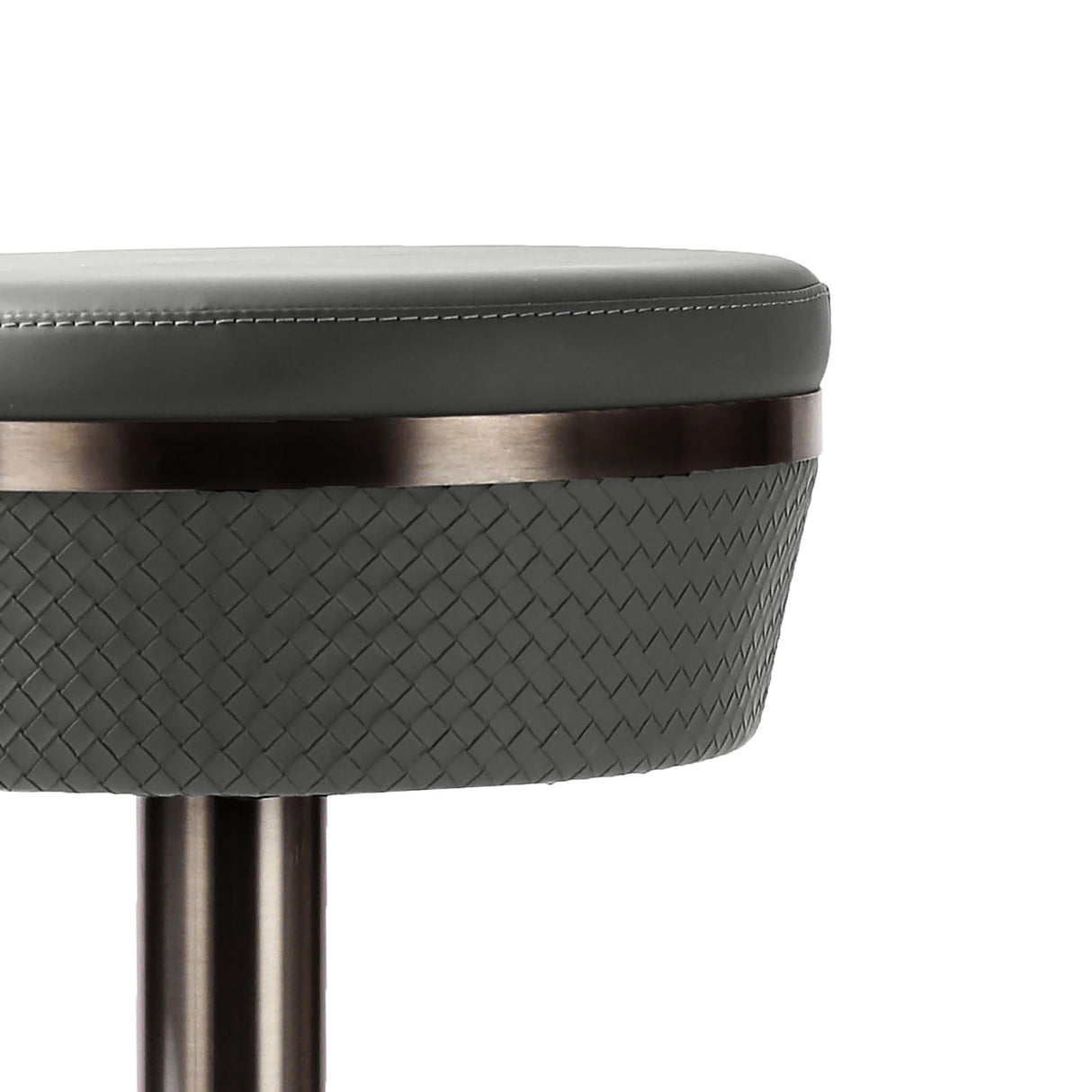 Astro Grey Woven Vegan Leather Adjustable Stool