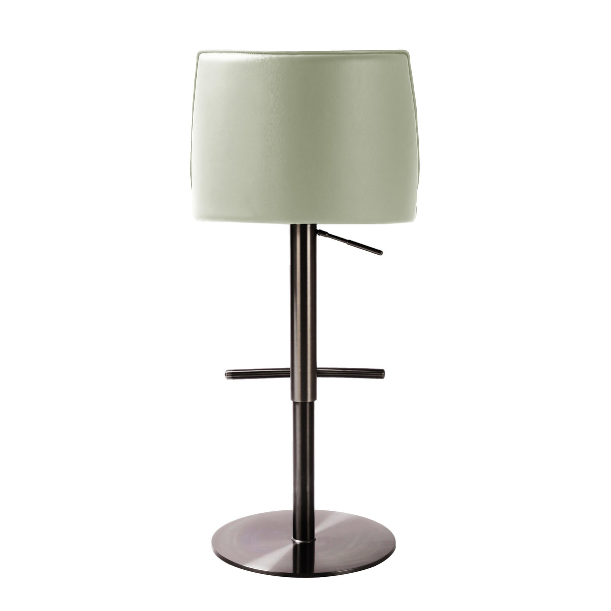 Gala Light Grey Vegan Leather on Black Adjustable Stool