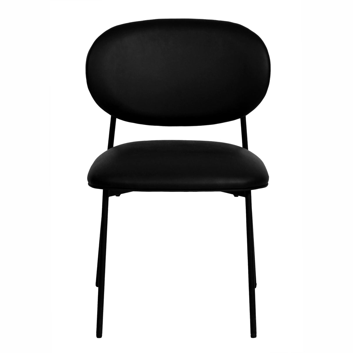 McKenzie Black Vegan Leather Stackable Dining Chair