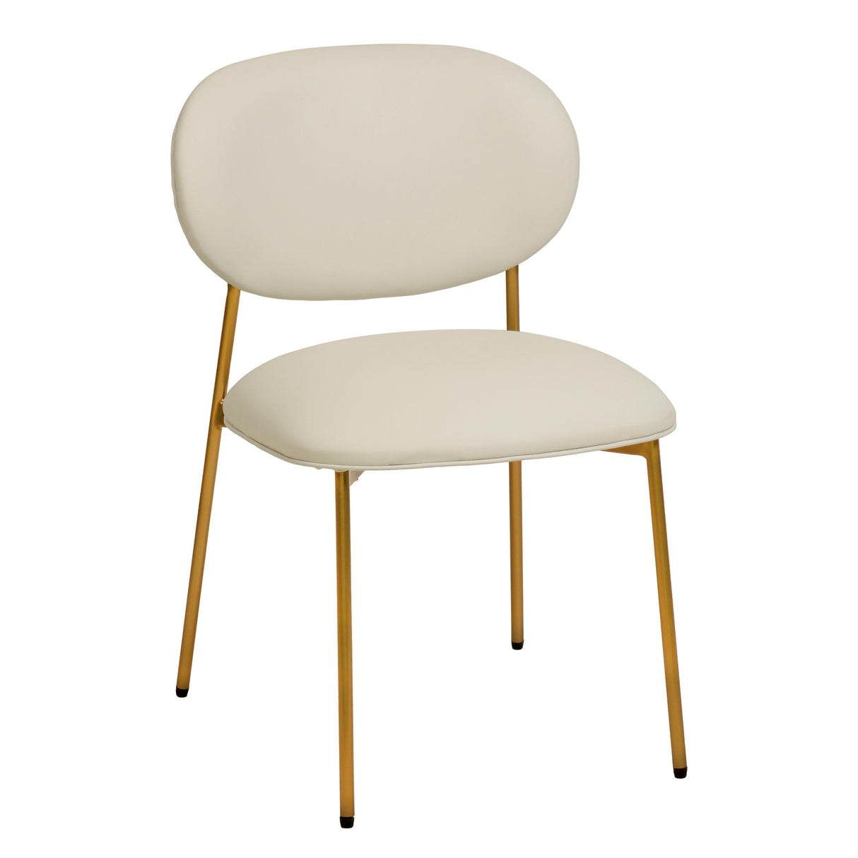 McKenzie Cream Vegan Leather Stackable Dining Chair