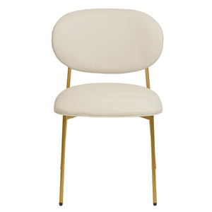 McKenzie Cream Vegan Leather Stackable Dining Chair