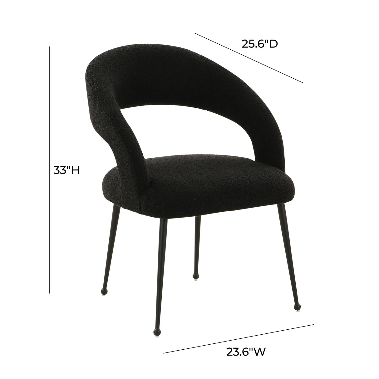 Rocco Black Performance Boucle Dining Chair