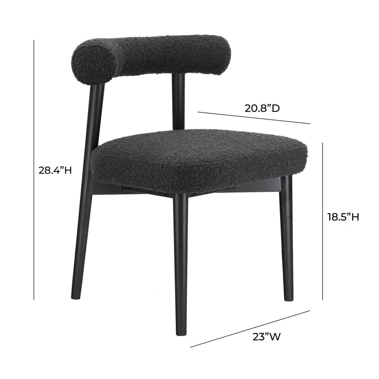 "Spara Black Boucle Side Chair "