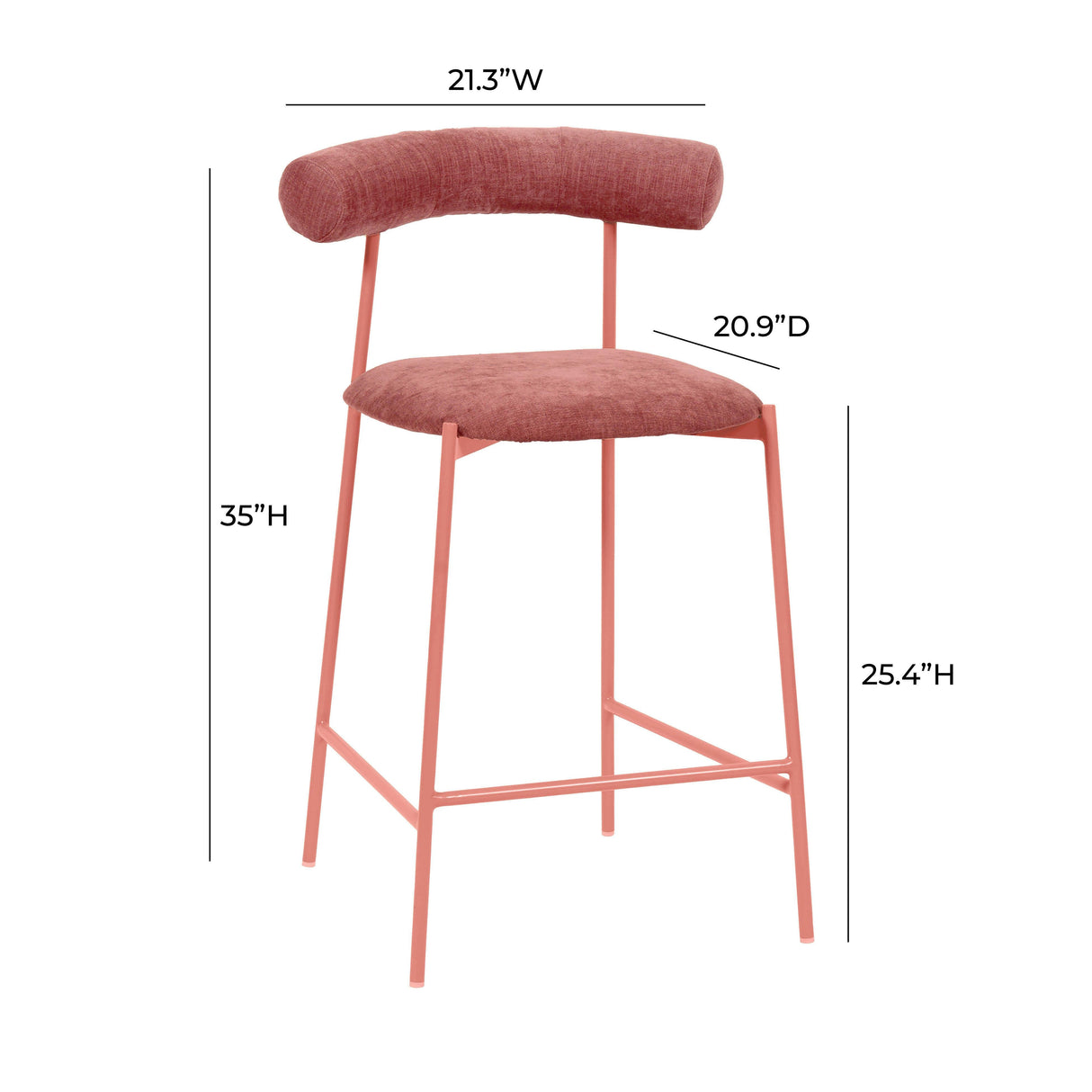 Liliana Mauve Performance Velvet Counter Stool