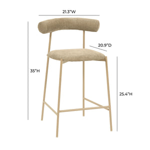 Liliana Taupe Performance Velvet Counter Stool