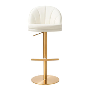 Venus Cream and Gold Adjustable Swivel Stool