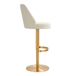 Maven Cream and Gold Adjustable Swivel Stool