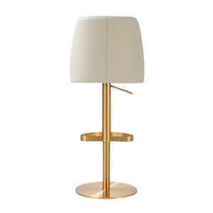 Maven Cream and Gold Adjustable Swivel Stool