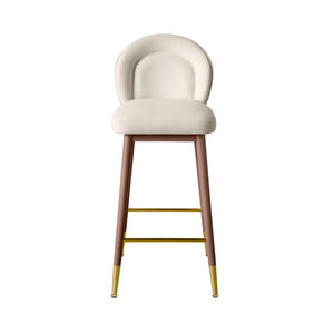 Hailey Cream Velvet Barstool