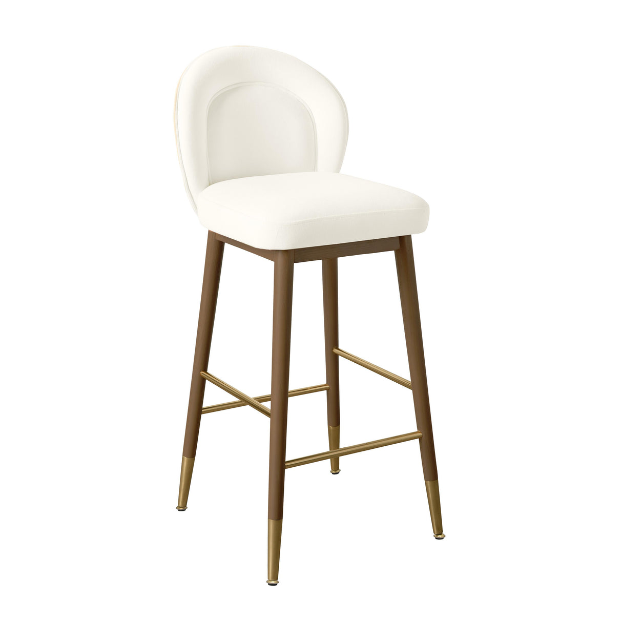 Hailey Cream Velvet Counter Stool