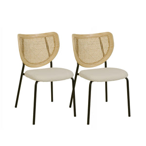 Nessie Natural Rattan Dining Chair - Set of 2