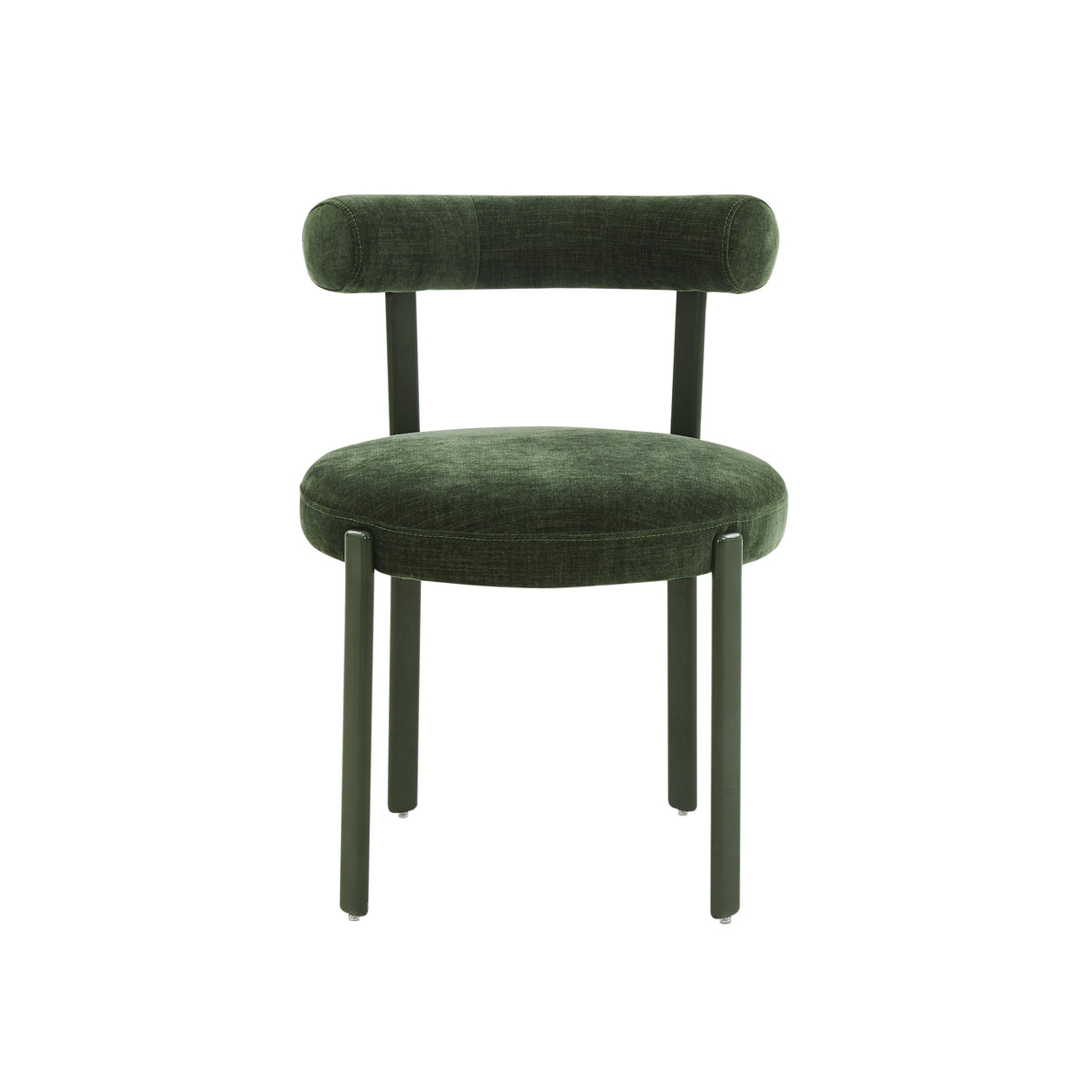 Margaret Forest Green Performance Chenille Bolster Back Dining Chair