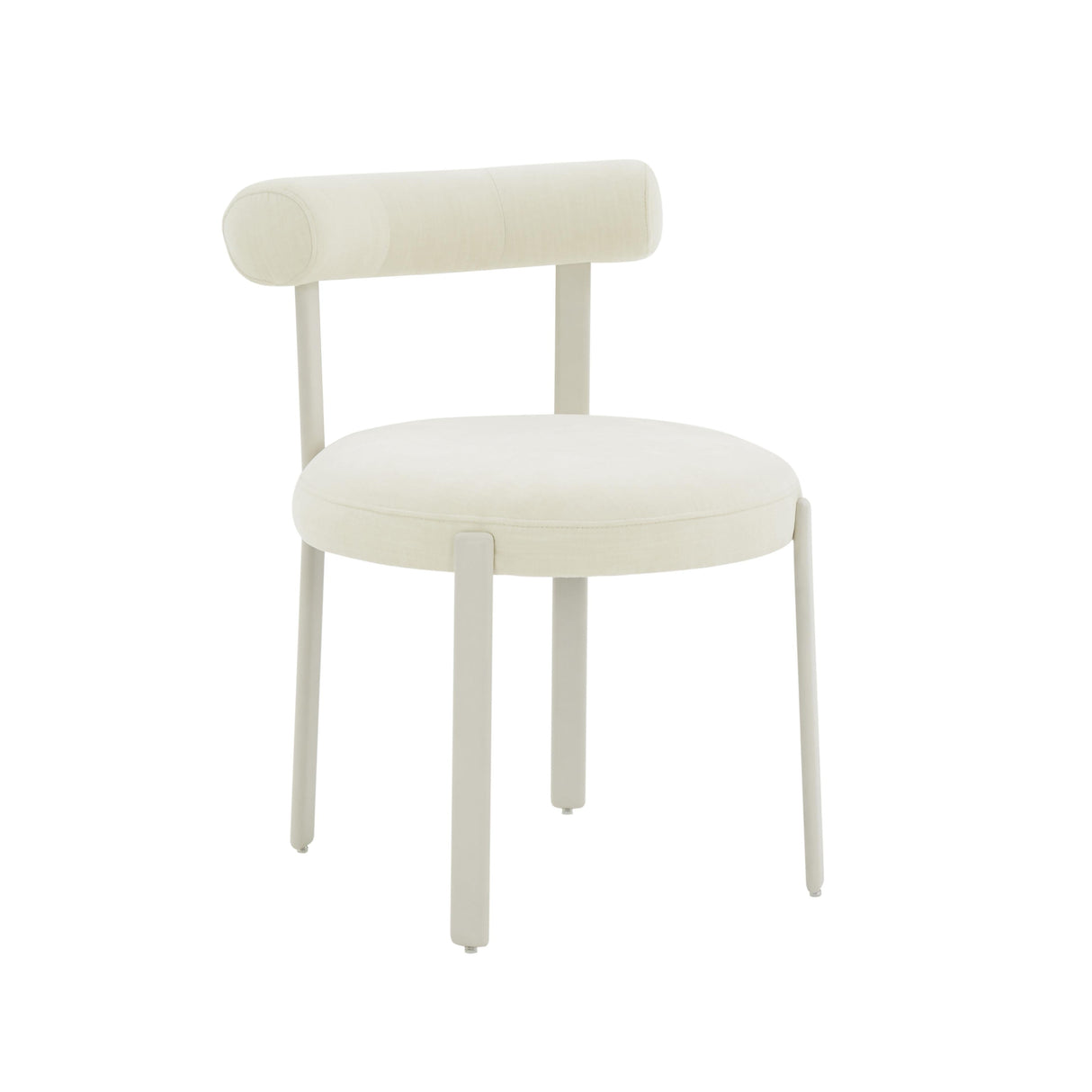 Margaret Cream Performance Chenille Bolster Back Dining Chair