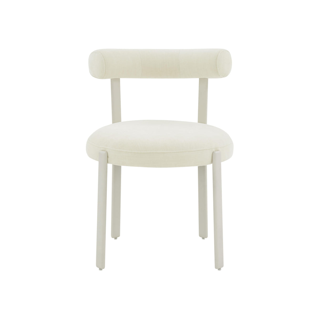 Margaret Cream Performance Chenille Bolster Back Dining Chair