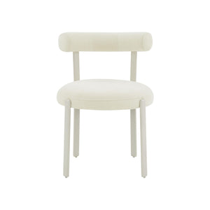 Margaret Cream Performance Chenille Bolster Back Dining Chair