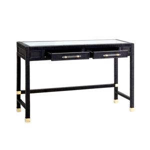 Amara Charcoal Rattan Desk