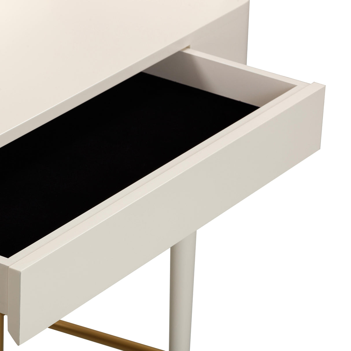 Penelope Cream Vegan Leather Wrapped Vanity Desk