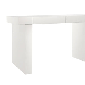 Clara Glossy White Lacquer Desk