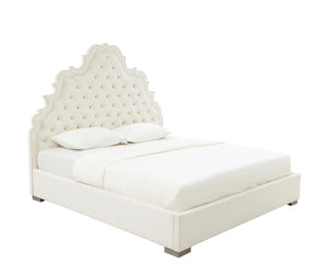 Carolina Cream Velvet Bed in King