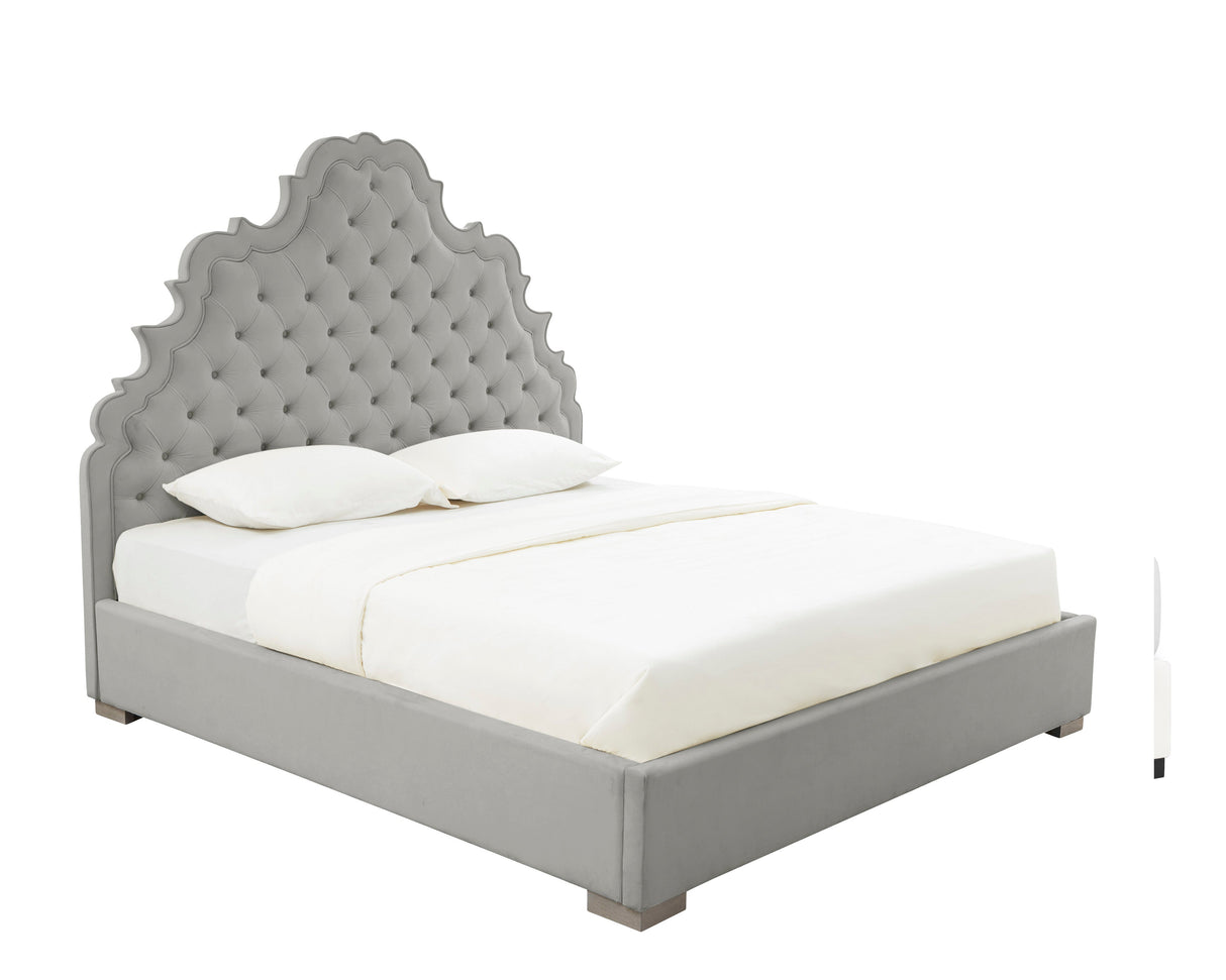 Carolina Grey Velvet Bed in King