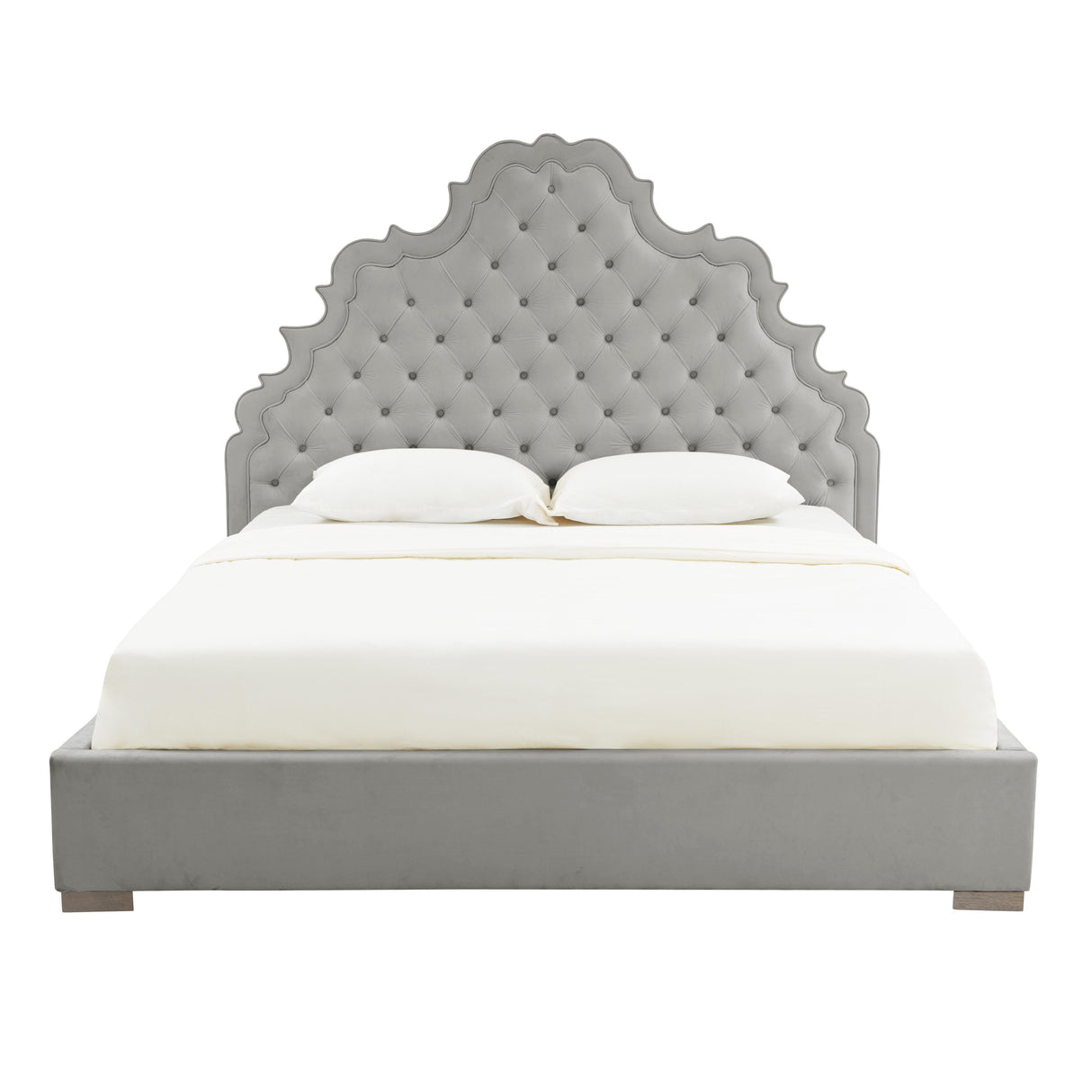 Carolina Grey Velvet Bed in Queen