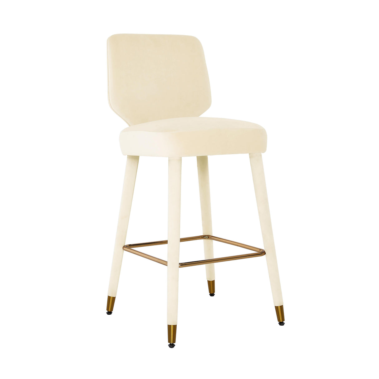 Athena Cream Velvet Bar Stool