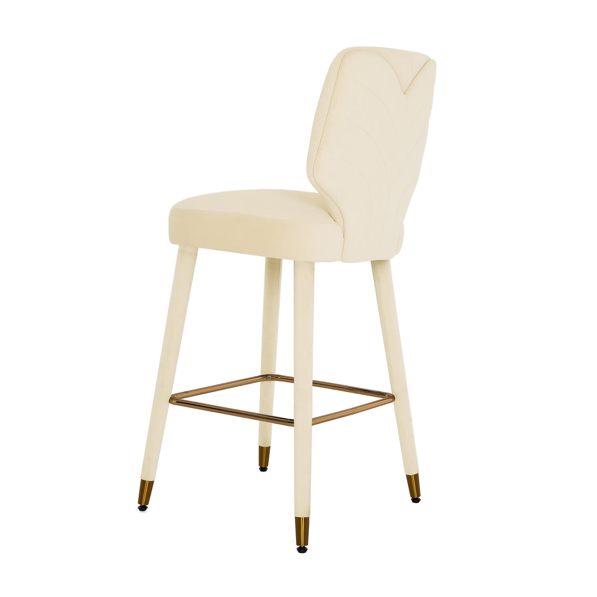 Athena Cream Velvet Bar Stool