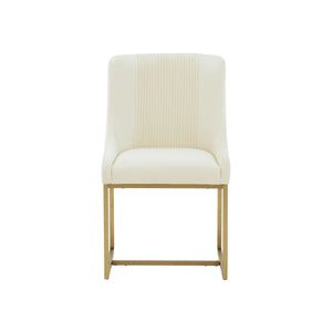 Lisa Cream Pleated Velvet Dining Chair