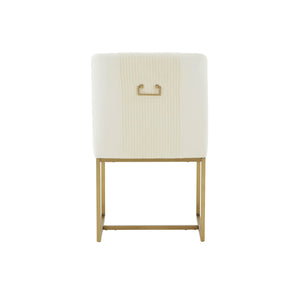 Lisa Cream Pleated Velvet Dining Chair