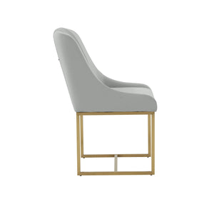 Lisa Grey Pleated Velvet  Dining Chair