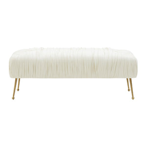 Jessica Cream Velvet Bench