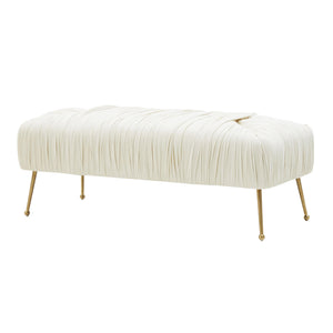 Jessica Cream Velvet Bench