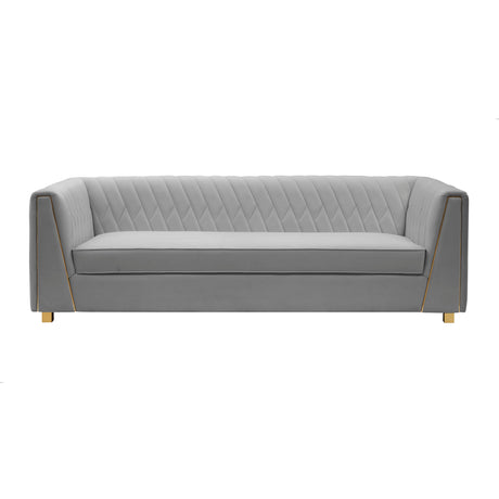 Wafa Light Grey Velvet Sofa