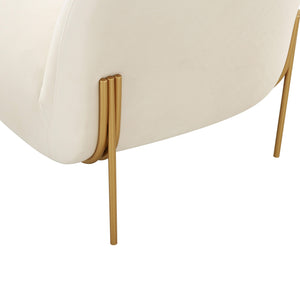 Kandra Cream Velvet Accent Chair