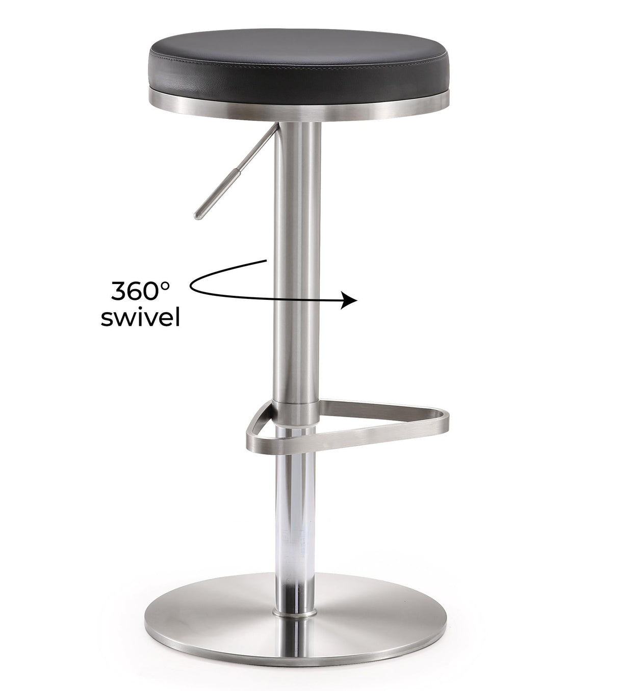 Fano Black Steel Adjustable Barstool