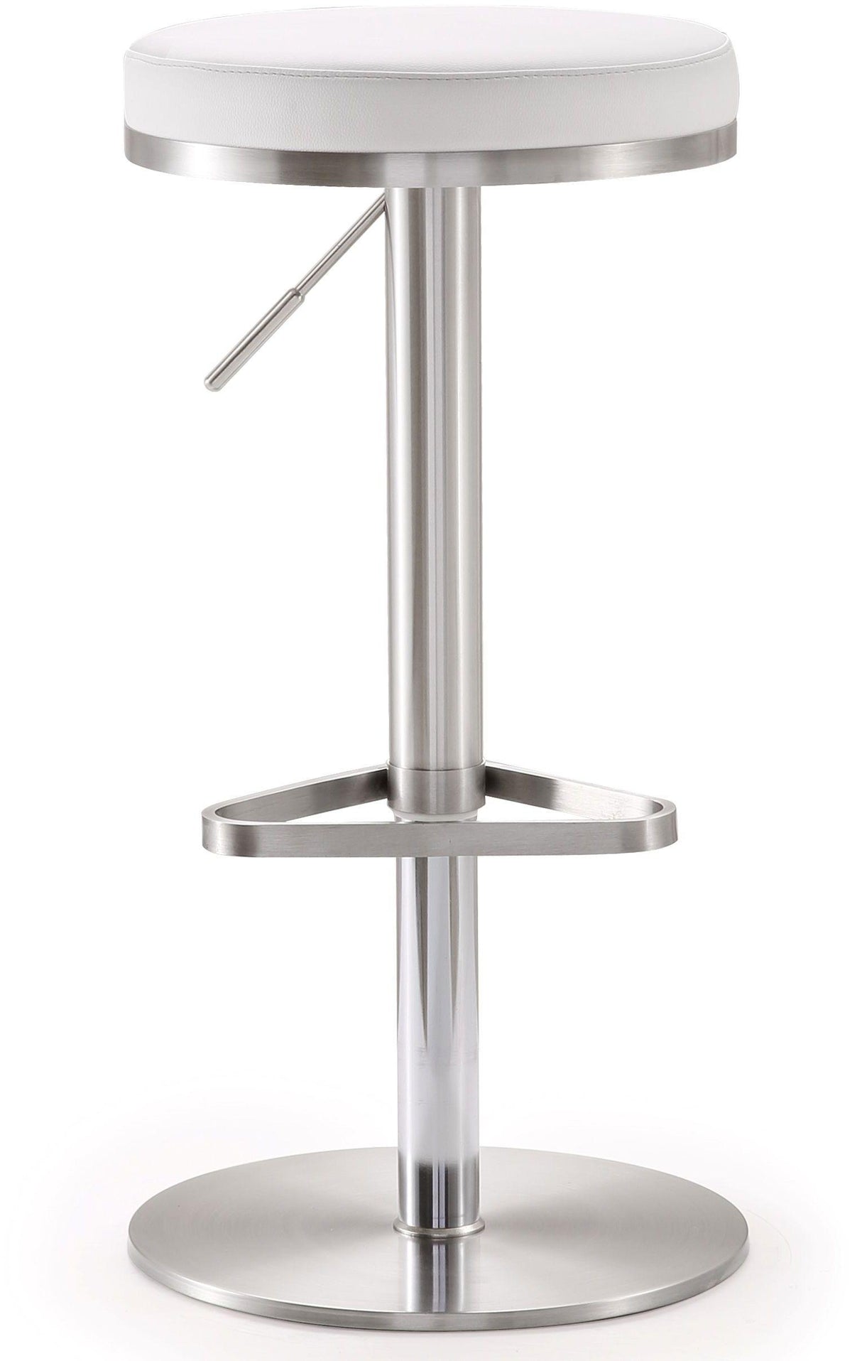 Fano White Steel Adjustable Barstool