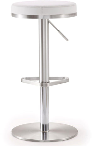 Fano White Steel Adjustable Barstool