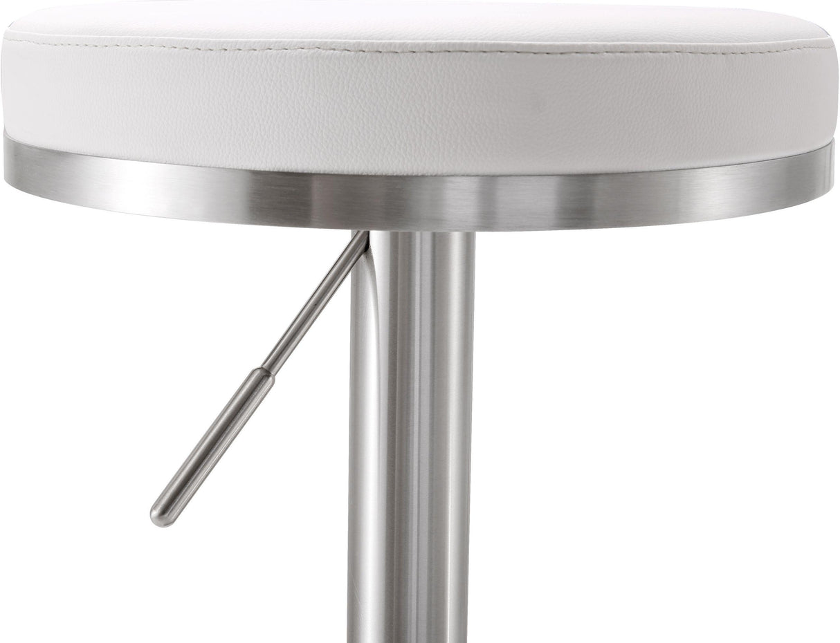 Fano White Steel Adjustable Barstool