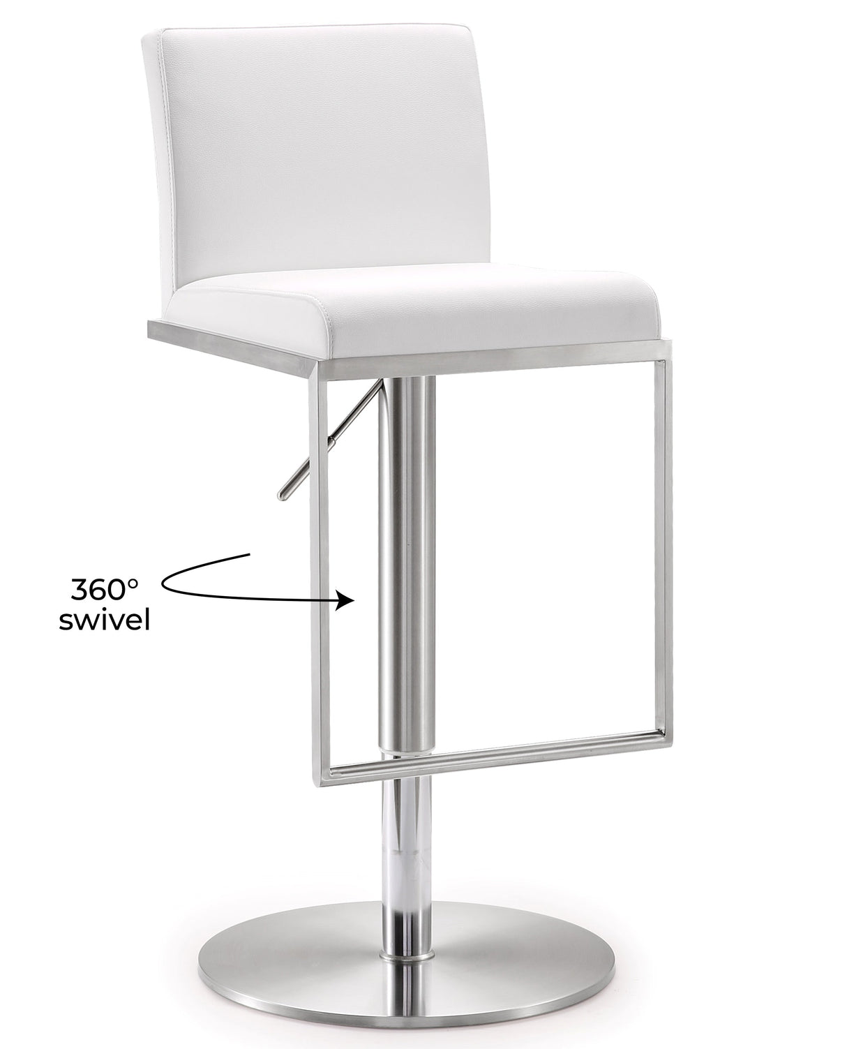 Amalfi White Steel Adjustable Barstool