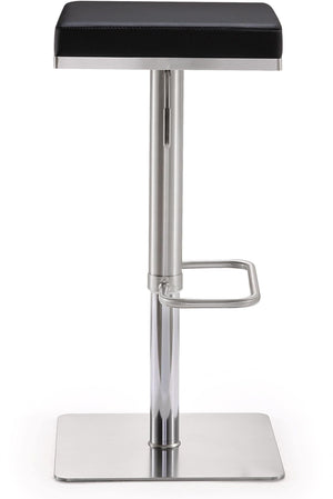 Bari Black Stainless Steel Adjustable Barstool