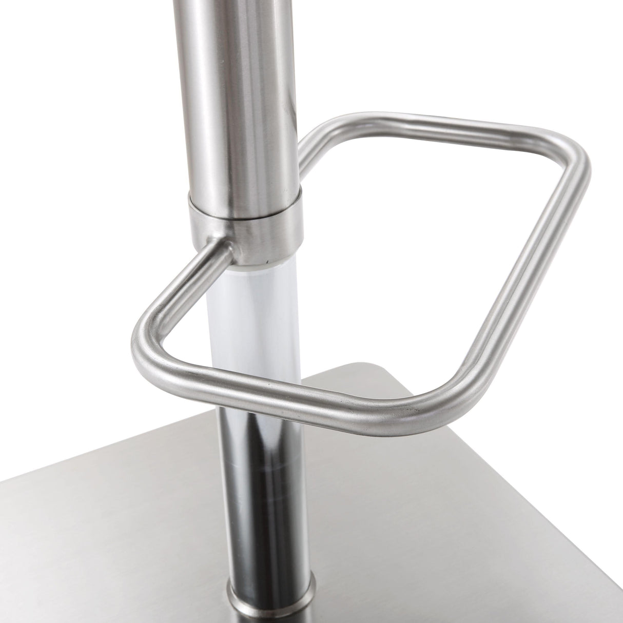 Bari White Stainless Steel Adjustable Barstool